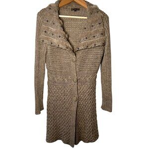 Sloni Midi Wool Fur Sweater Studded Chunky Knit Cozy Nature Goblincore L
